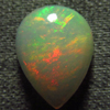 2.95 / Cts - 10x13.5 mm - Pear Cut Cabochon - WELO ETHIOPIAN OPAL - Amazing Green Red Mix Fire
